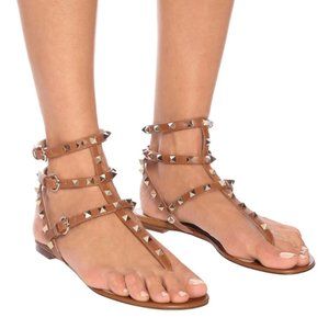 Valentino Rockstud Gold Sandals